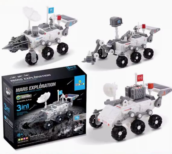 兒童steam科教太陽能火星車5歲男女孩機械動力科學益智拼插裝玩具
